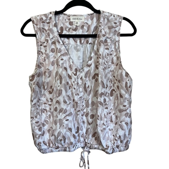 Cloth & Stone Anthropologie Sleeveless Blouse Abstract Print Size Large - Picture 2 of 8